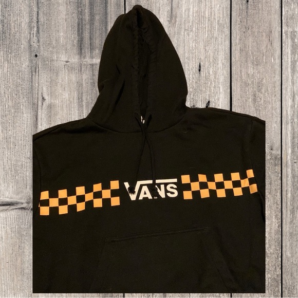 Vans Off The Wall Skater Check Board Cropped Crop Hoodie Scene Emo Thrasher - Picture 2 of 6